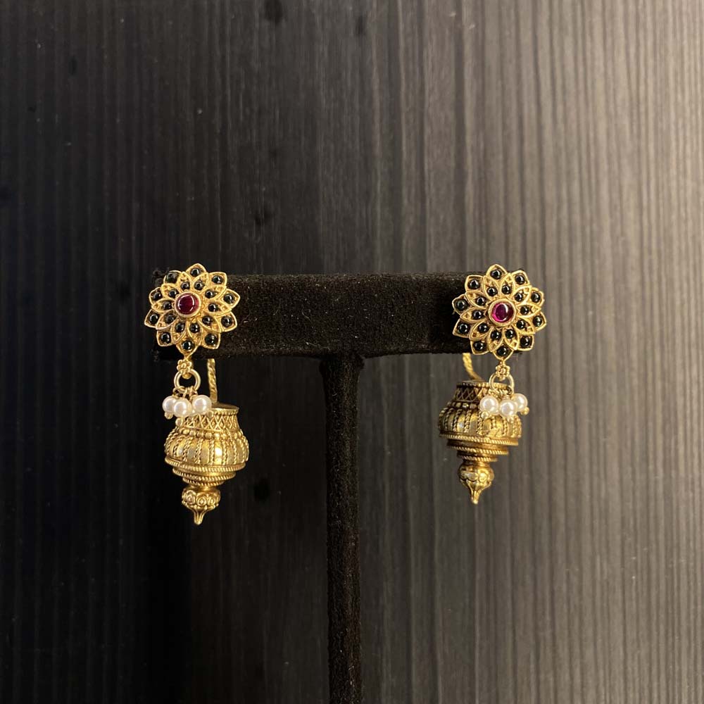 Udyat – handcrafted gold-tone 92.5 sterling silver earrings by My Motifs