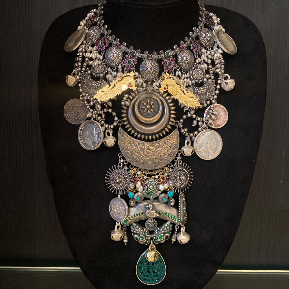Goonj – handcrafted dual-tone 92.5 sterling silver necklace by My Motifs