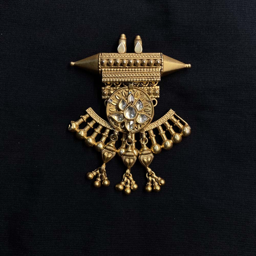 Hreya – handcrafted gold-tone 92.5 sterling silver pendant by My Motifs