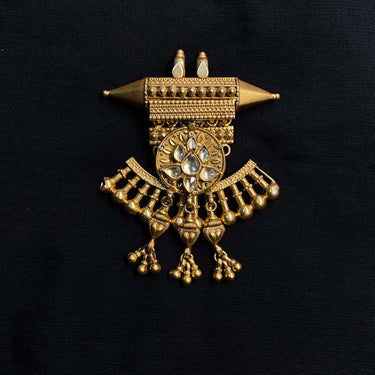 Hreya – handcrafted gold-tone 92.5 sterling silver pendant by My Motifs