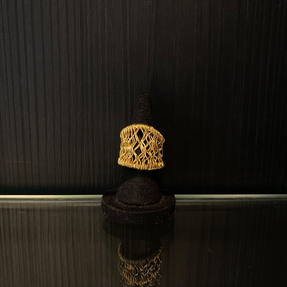 Haimi – handcrafted gold-tone 92.5 sterling silver ring by My Motifs
