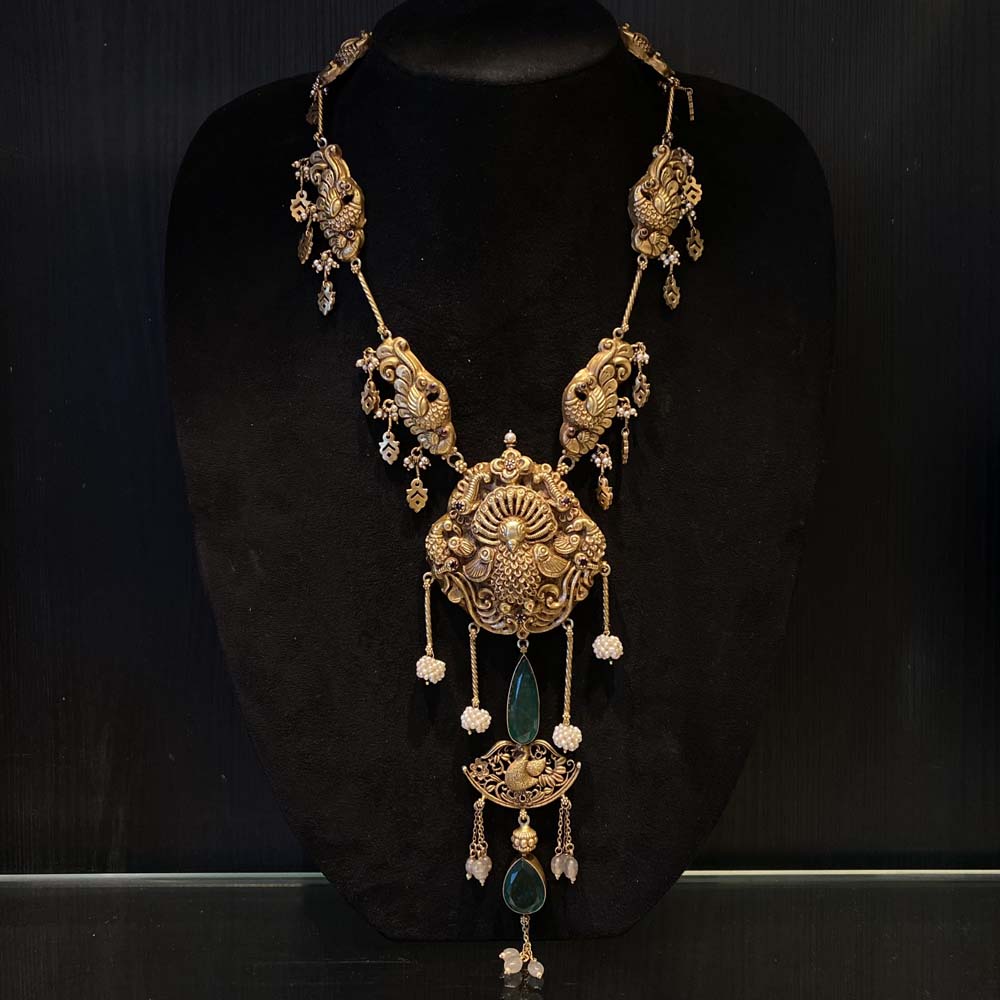 Vaha – handcrafted gold-tone 92.5 sterling silver necklace by My Motifs