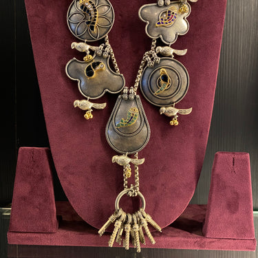 Nirg – handcrafted dual-tone 92.5 sterling silver necklace by My Motifs, view 3