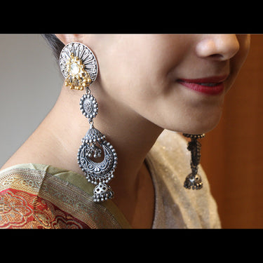 Kundan Jhumki Earrings – handcrafted 92.5 sterling silver earrings by My Motifs
