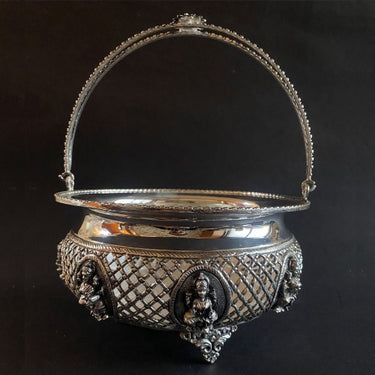 Durga Basket – handcrafted 92.5 sterling silver basket by My Motifs