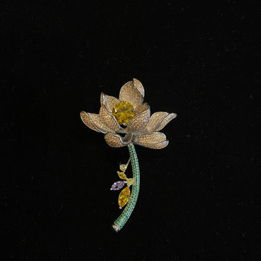 Ujjh – handcrafted 92.5 sterling silver brooch by My Motifs