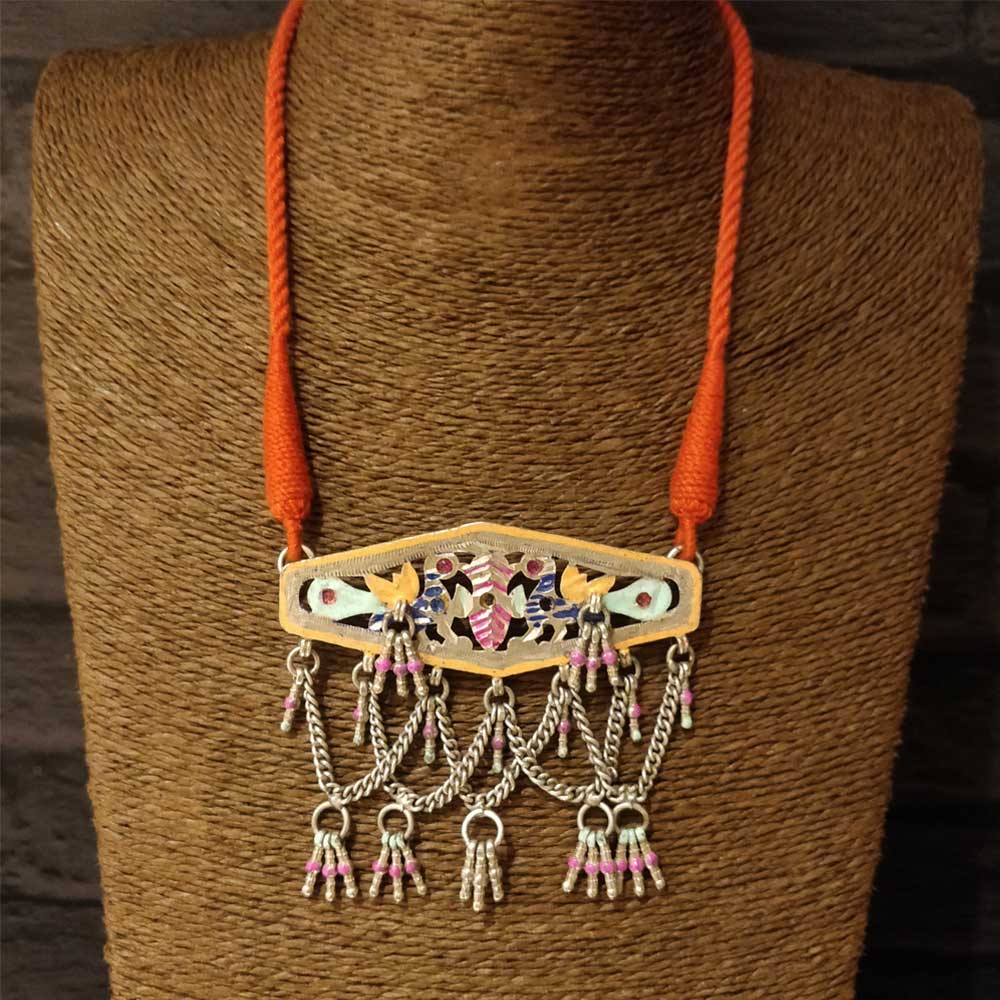 Peacock Pair Choker – handcrafted 92.5 sterling silver choker by My Motifs