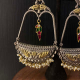 Arsh – handcrafted dual-tone 92.5 sterling silver earrings by My Motifs, view 2