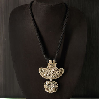 Tribal Silver Pendant Necklace – handcrafted 92.5 sterling silver necklace by My Motifs