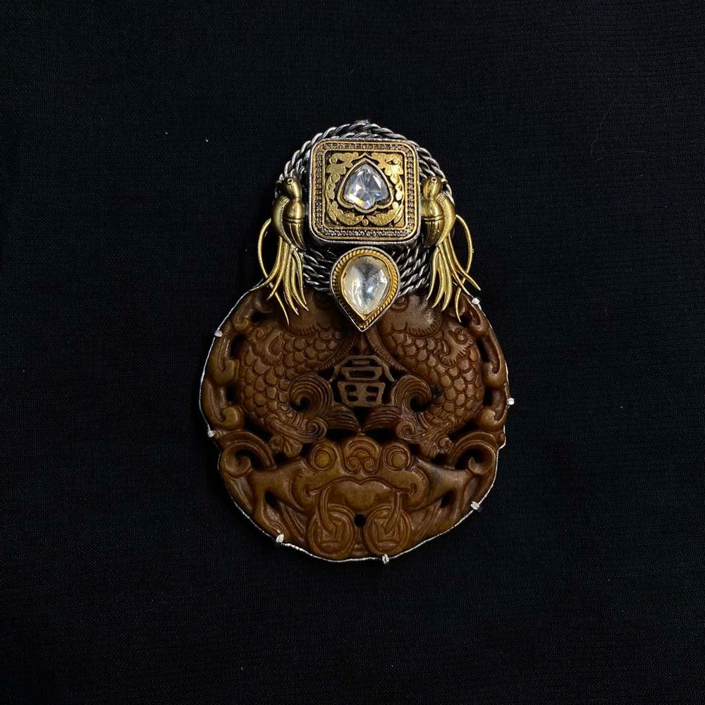 Avanyaa – handcrafted dual-tone 92.5 sterling silver pendant by My Motifs
