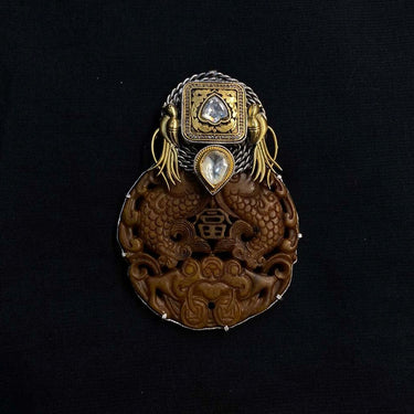 Avanyaa – handcrafted dual-tone 92.5 sterling silver pendant by My Motifs