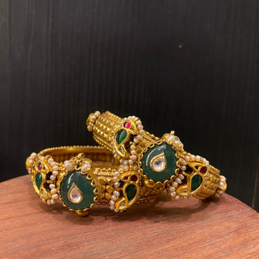 Rena – handcrafted gold-tone 92.5 sterling silver kada by My Motifs