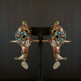 Caran – handcrafted dual-tone 92.5 sterling silver earrings by My Motifs