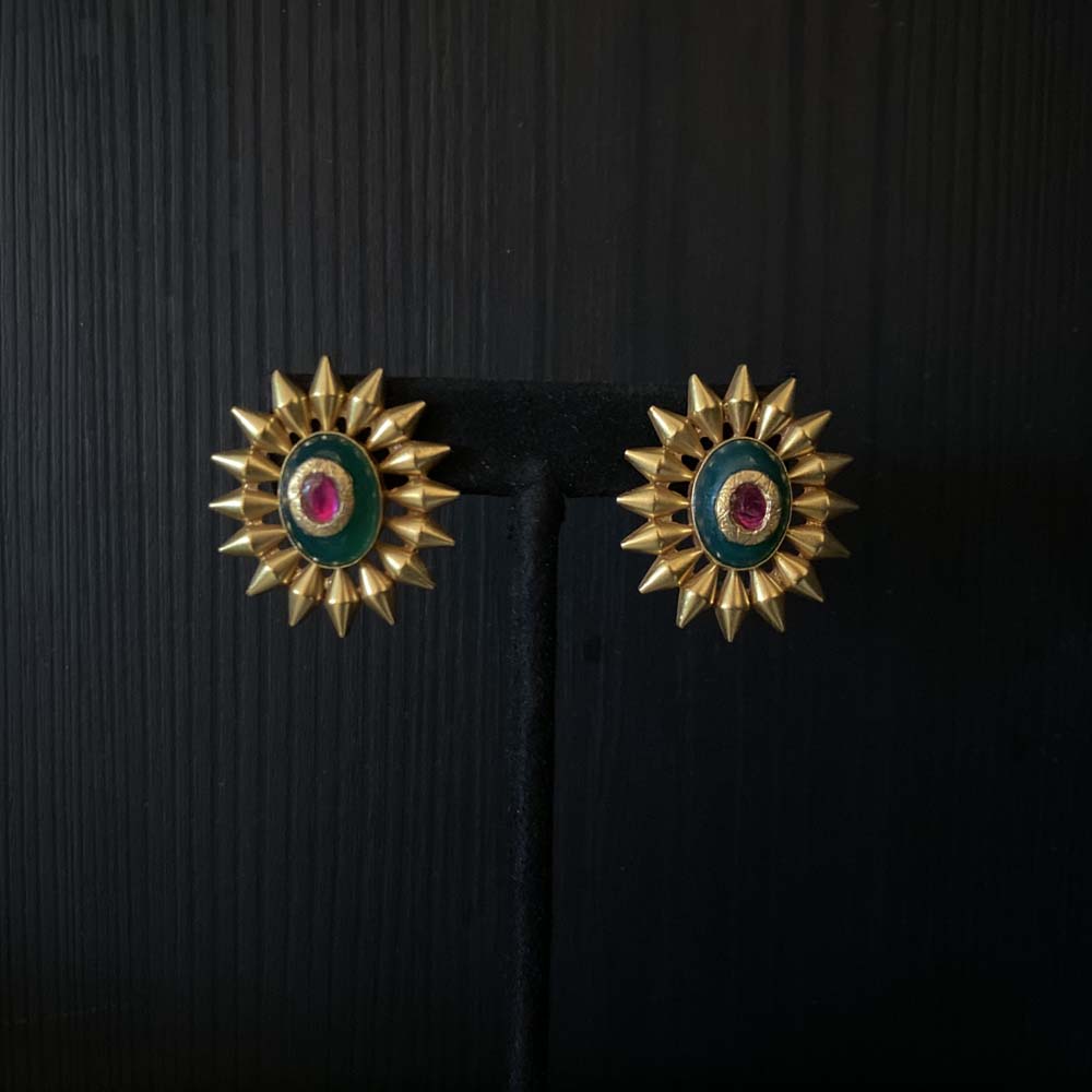Tuja – handcrafted gold-tone 92.5 sterling silver earrings by My Motifs