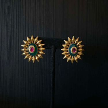Tuja – handcrafted gold-tone 92.5 sterling silver earrings by My Motifs