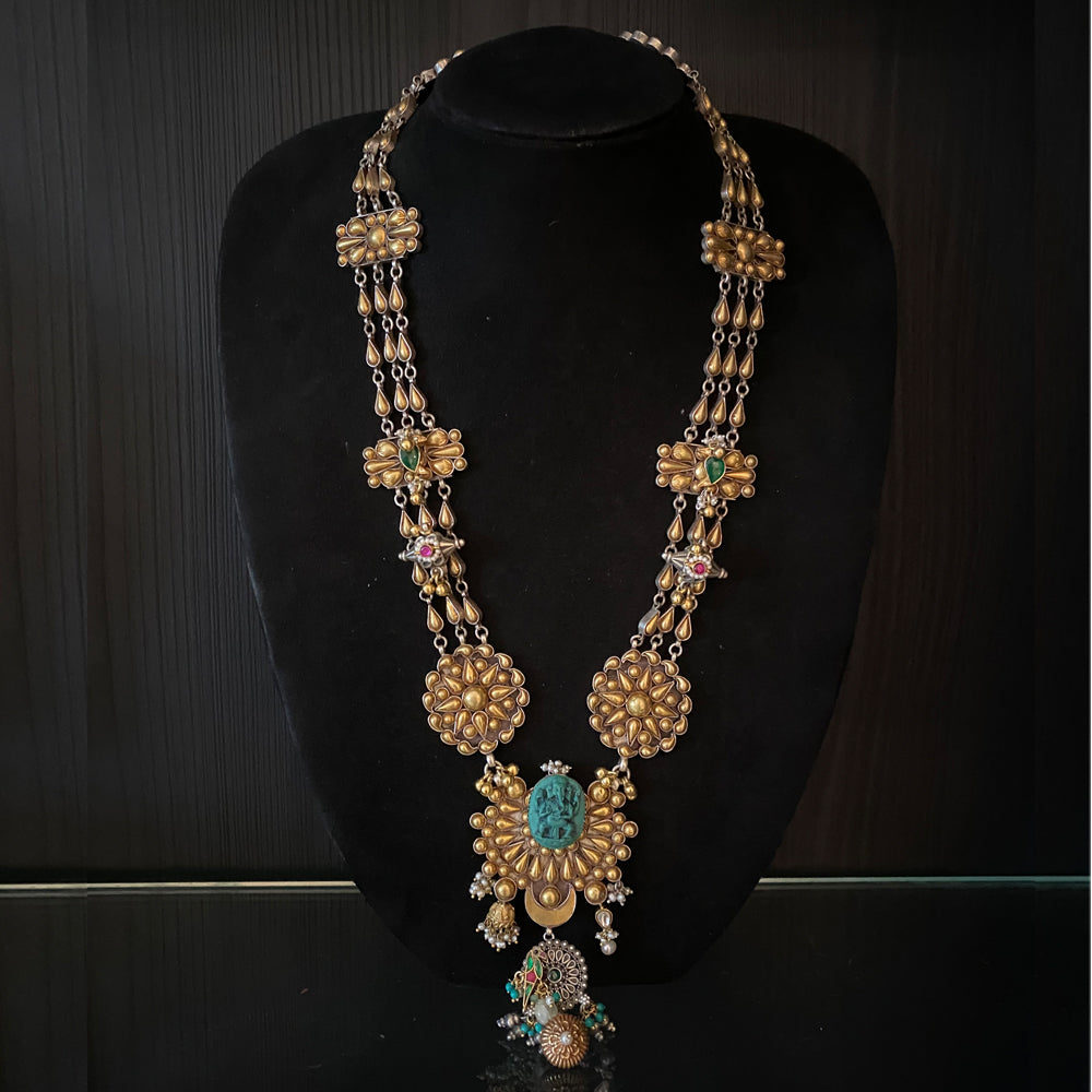 Bharma – handcrafted dual-tone 92.5 sterling silver necklace by My Motifs