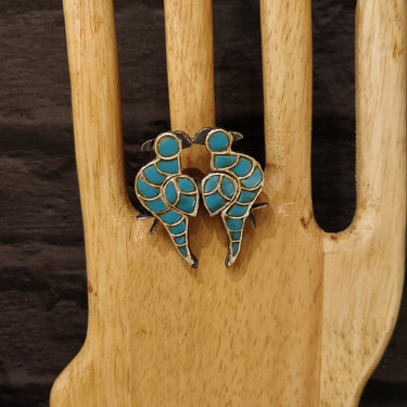 Firoza Peacock Ring – handcrafted 92.5 sterling silver ring by My Motifs