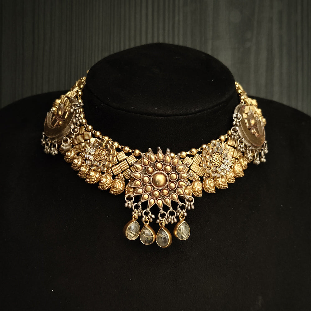 Agrisa – handcrafted gold-tone 92.5 sterling silver necklace by My Motifs