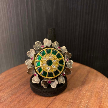 Alyar – handcrafted dual-tone 92.5 sterling silver ring by My Motifs
