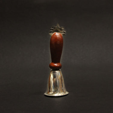 Silver Hand Bell with Wooden Handle – handcrafted 92.5 sterling silver bell by My Motifs