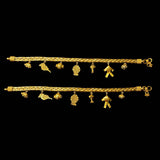 Anait – handcrafted gold-tone 92.5 sterling silver anklet by My Motifs