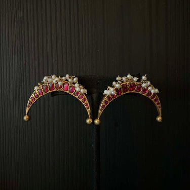 Nisitha – handcrafted gold-tone 92.5 sterling silver earrings by My Motifs