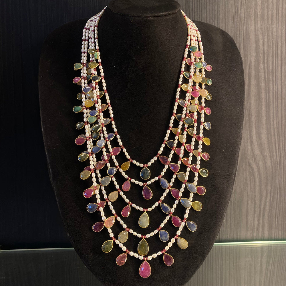 Yanit – gold-tone silver necklace with freshwater pearls – My Motifs