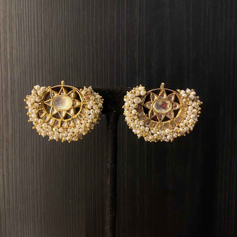Gamari – handcrafted dual-tone 92.5 sterling silver earrings by My Motifs