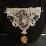 Dyah – handcrafted dual-tone 92.5 sterling silver necklace by My Motifs, view 2