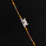 Multi Coloured Beads Rakhi – handcrafted 92.5 sterling silver rakhi by My Motifs