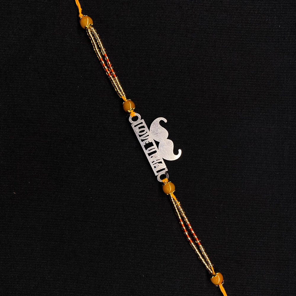 Multi Coloured Beads Rakhi – handcrafted 92.5 sterling silver rakhi by My Motifs