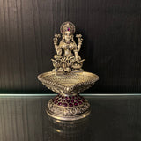 Silver goddess diya – handcrafted 92.5 sterling silver diya by My Motifs