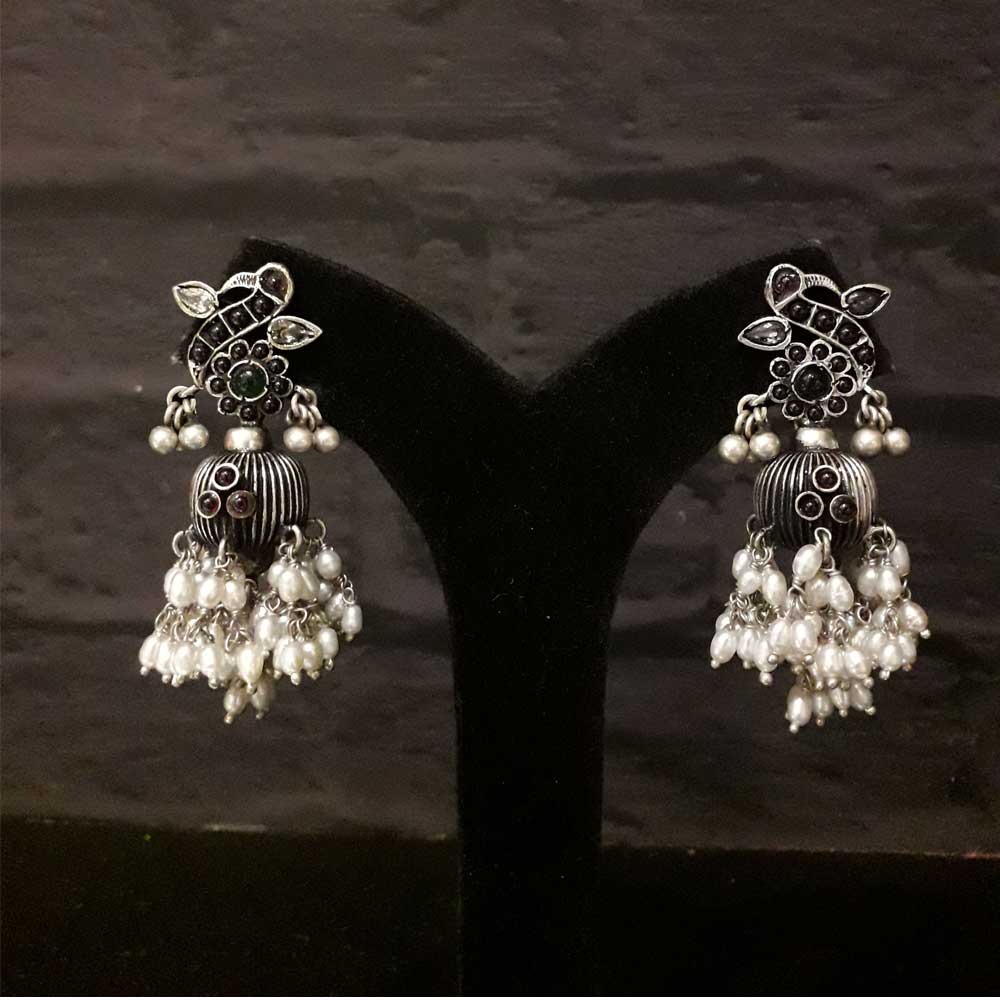 The Black Beauty Earring – handcrafted 92.5 sterling silver earrings by My Motifs