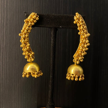 Garg – handcrafted dual-tone 92.5 sterling silver earrings by My Motifs