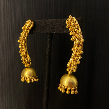 Garg – handcrafted dual-tone 92.5 sterling silver earrings by My Motifs, view 2