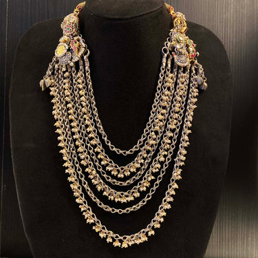 Shatik – handcrafted dual-tone 92.5 sterling silver necklace by My Motifs