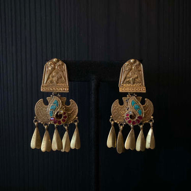 Bhadra – handcrafted gold-tone 92.5 sterling silver earrings by My Motifs