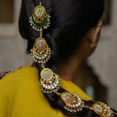 Avistha – handcrafted 92.5 sterling silver hair pin by My Motifs, view 2