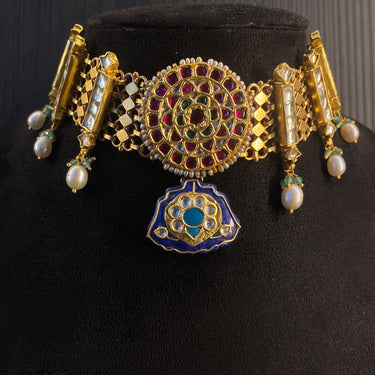 Manohara – handcrafted gold-tone 92.5 sterling silver necklace by My Motifs