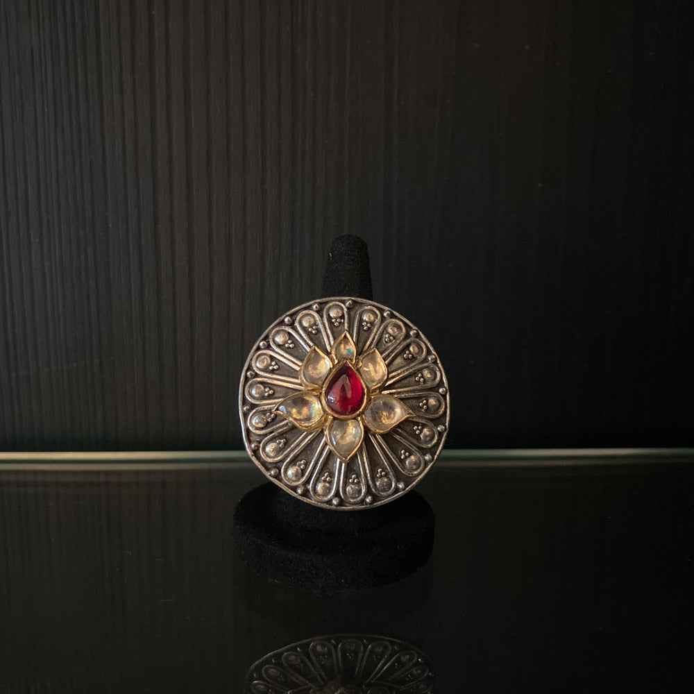 Mehan – handcrafted dual-tone 92.5 sterling silver ring by My Motifs