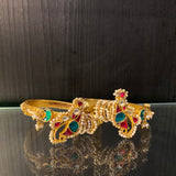 Arik – handcrafted gold-tone 92.5 sterling silver bangle by My Motifs, view 2