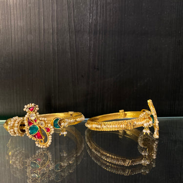Arik – handcrafted gold-tone 92.5 sterling silver bangle by My Motifs