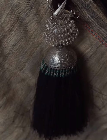 Tvaraa – handcrafted 92.5 sterling silver hair pin by My Motifs, view 3