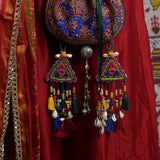 Bani – handcrafted silver and fabric potli purse by My Motifs, view 3