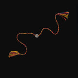 MultiColor Thread Floral Motif Rakhi – handcrafted 92.5 sterling silver rakhi by My Motifs