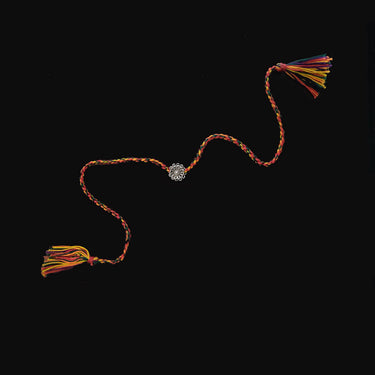 MultiColor Thread Floral Motif Rakhi – handcrafted 92.5 sterling silver rakhi by My Motifs