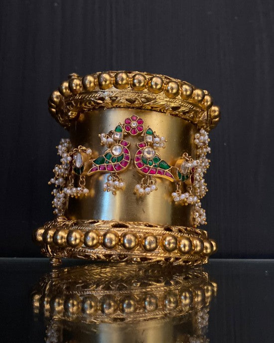 Devak – handcrafted gold-tone 92.5 sterling silver kada by My Motifs