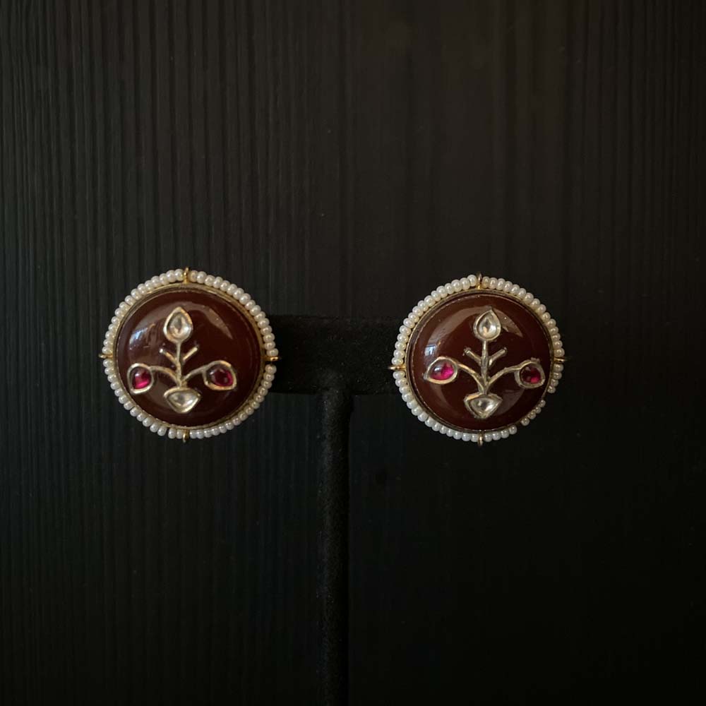 Uktha – handcrafted gold-tone 92.5 sterling silver earrings by My Motifs
