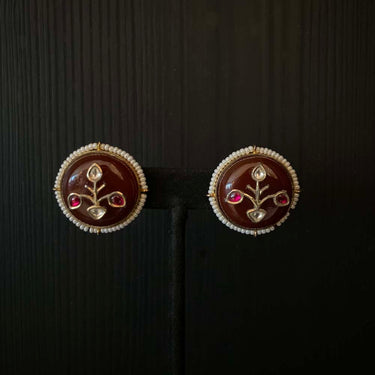 Uktha – handcrafted gold-tone 92.5 sterling silver earrings by My Motifs