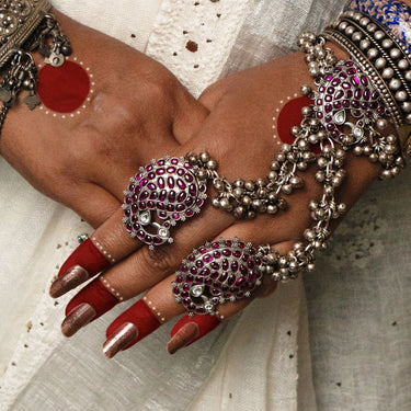 Nartana – handcrafted 92.5 sterling silver hath phool by My Motifs